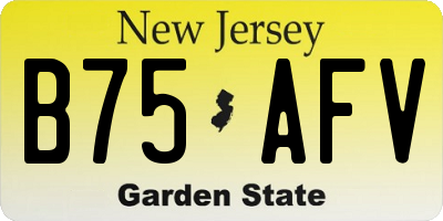 NJ license plate B75AFV
