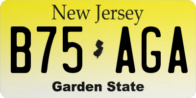 NJ license plate B75AGA