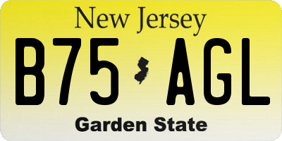 NJ license plate B75AGL