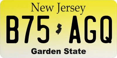 NJ license plate B75AGQ