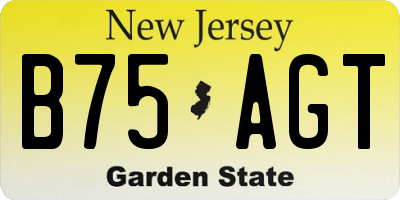 NJ license plate B75AGT
