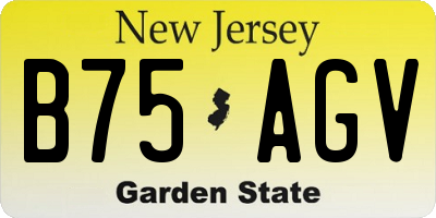 NJ license plate B75AGV