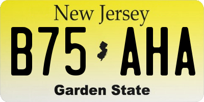 NJ license plate B75AHA