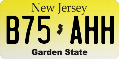 NJ license plate B75AHH