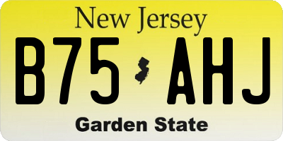 NJ license plate B75AHJ