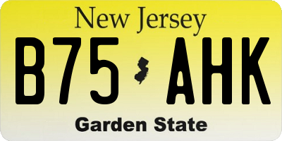 NJ license plate B75AHK