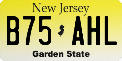 NJ license plate B75AHL