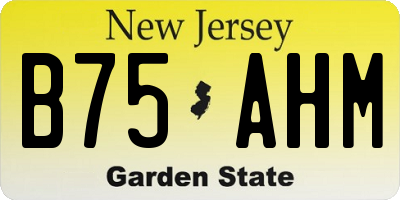 NJ license plate B75AHM