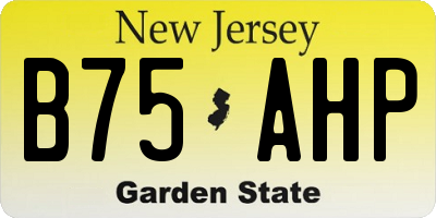 NJ license plate B75AHP