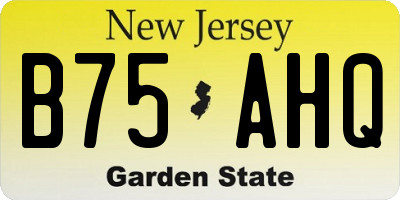 NJ license plate B75AHQ