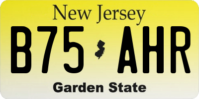 NJ license plate B75AHR