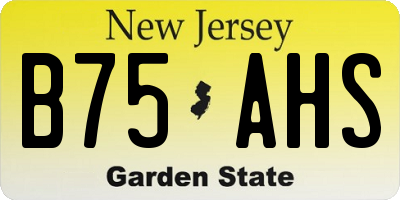 NJ license plate B75AHS
