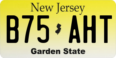 NJ license plate B75AHT