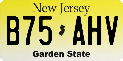 NJ license plate B75AHV