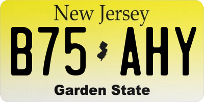 NJ license plate B75AHY
