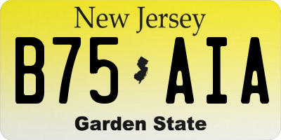 NJ license plate B75AIA