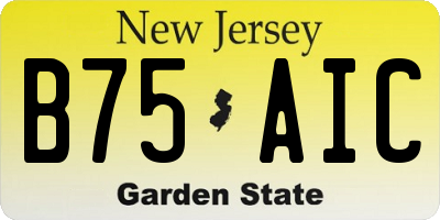 NJ license plate B75AIC