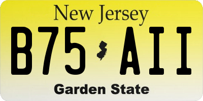 NJ license plate B75AII