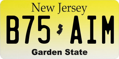 NJ license plate B75AIM