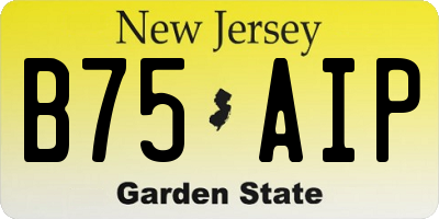 NJ license plate B75AIP