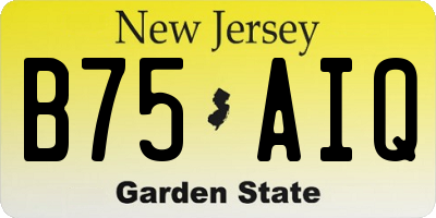 NJ license plate B75AIQ