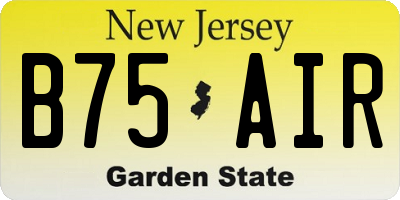 NJ license plate B75AIR