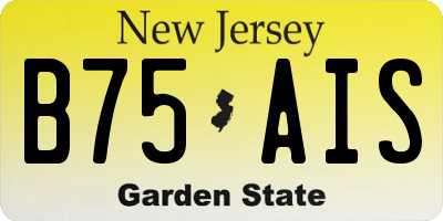 NJ license plate B75AIS