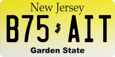 NJ license plate B75AIT