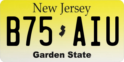 NJ license plate B75AIU