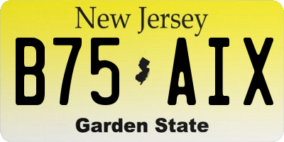 NJ license plate B75AIX