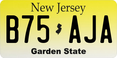 NJ license plate B75AJA