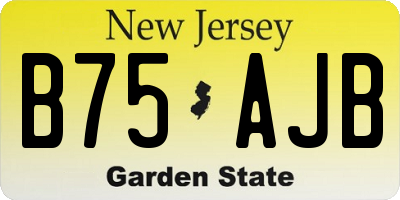 NJ license plate B75AJB