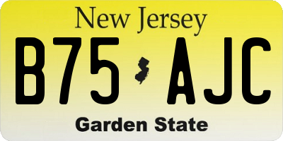 NJ license plate B75AJC