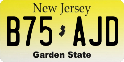 NJ license plate B75AJD