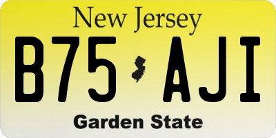 NJ license plate B75AJI