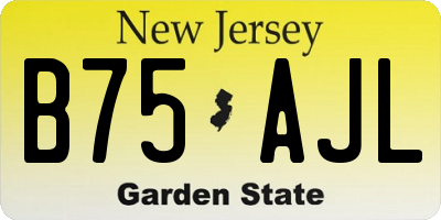 NJ license plate B75AJL
