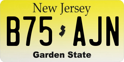 NJ license plate B75AJN