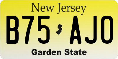 NJ license plate B75AJO
