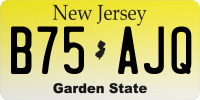 NJ license plate B75AJQ