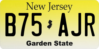 NJ license plate B75AJR
