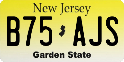 NJ license plate B75AJS
