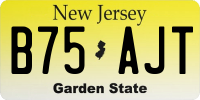 NJ license plate B75AJT