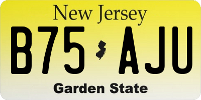 NJ license plate B75AJU