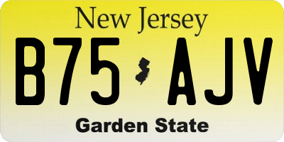 NJ license plate B75AJV
