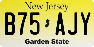 NJ license plate B75AJY