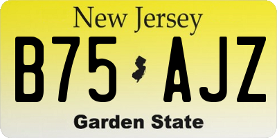 NJ license plate B75AJZ