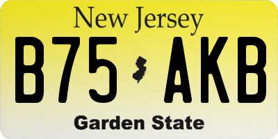 NJ license plate B75AKB