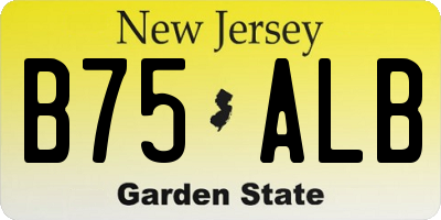 NJ license plate B75ALB