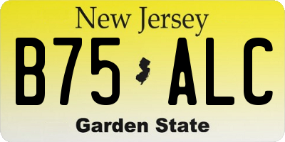 NJ license plate B75ALC