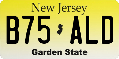NJ license plate B75ALD